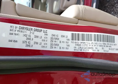 2012 Jeep Grand Cherokee Overland from USA, damaged, VIN 1C4RJFCG2CC284556